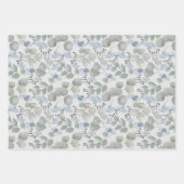 Feuille De Papier Cadeau Mariage Aquarelle Eucalyptus Rustique  (Devant 2)