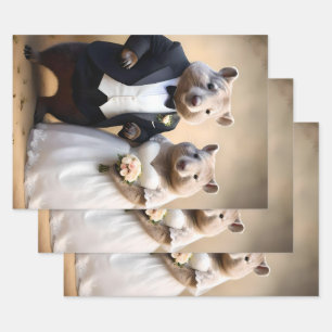 Feuille De Papier Cadeau Mariage australien Wombat,