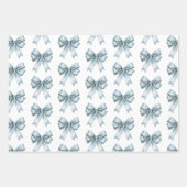 Feuille De Papier Cadeau Mariage aux Rubans Bleus (Devant 3)