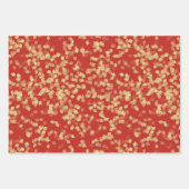 Feuille De Papier Cadeau Mariage Blanc Résumé Lèvres Rouges Black Gold (Devant 3)