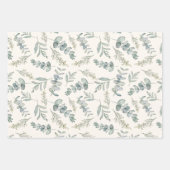 Feuille De Papier Cadeau Mariage Bohème Aquarelle Eucalyptus Verdure (Devant 2)