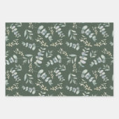 Feuille De Papier Cadeau Mariage Bohème Aquarelle Eucalyptus Verdure (Devant)