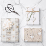 Feuille De Papier Cadeau Mariage Bohème Cœur Crème Blanc Beige<br><div class="desc">Mariage Bohème Cœur Crème Blanc Beige</div>