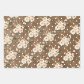 Feuille De Papier Cadeau Mariage Brown beige floral (Devant)