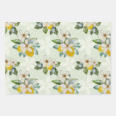Feuille De Papier Cadeau Mariage Citron Floral Moderne Citron (Devant 2)