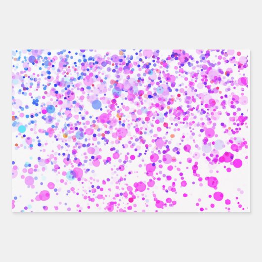 Feuille De Papier Cadeau Mariage Confetti coloré (Devant)