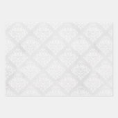 Feuille De Papier Cadeau Mariage Damask Blanc Élégance Classique 3 Cadeau (Devant)