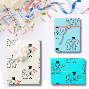 Feuille De Papier Cadeau Mariage de ballon Love Heart