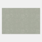 Feuille De Papier Cadeau Mariage de dentelle fleurie et or (Devant 2)