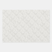 Feuille De Papier Cadeau Mariage de dentelle gris argent (Devant 2)