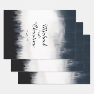 Feuille De Papier Cadeau Mariage de la nature de la forêt d'épinette brune