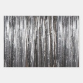 Feuille De Papier Cadeau Mariage de rayures en argent Glam (Devant 3)