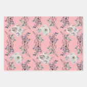 Feuille De Papier Cadeau Mariage de vacances d'hiver rose motif (Devant)