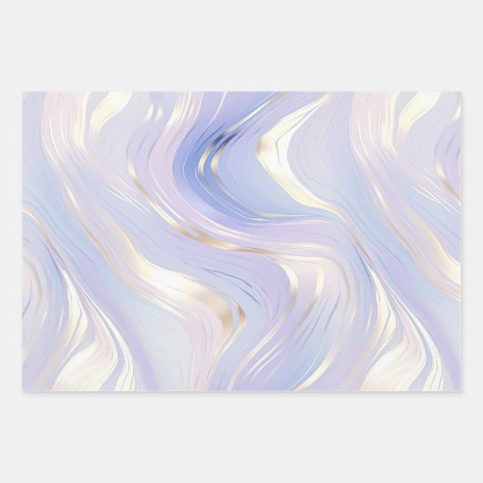 Feuille De Papier Cadeau Mariage de verre doré Lavender (Devant)