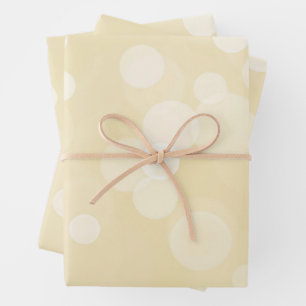 Feuille De Papier Cadeau Mariage Élégant à Motif Bokeh Or