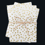 Feuille De Papier Cadeau Mariage élégant motif confettis or<br><div class="desc">Offrir un cadeau de mariage avec un motif de confettis en or faux fait une présentation incroyable. Idéal pour les jeunes mariés,  les douches de mariée,  les crémaillères,  les fêtes de fiançailles,  et plus encore.</div>