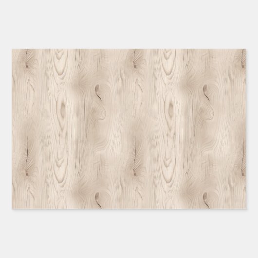Feuille De Papier Cadeau Mariage en Bois Blanc Crème Faux Rustique (Devant 2)