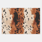 Feuille De Papier Cadeau Mariage en cuir de vache marron crème noir (Devant 3)