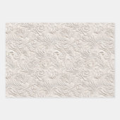 Feuille De Papier Cadeau Mariage en Faux Cuir Crème Blanc   (Devant 3)