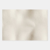 Feuille De Papier Cadeau Mariage en Faux Cuir Crème Blanc   (Devant)