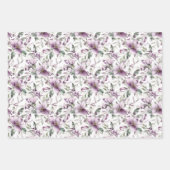 Feuille De Papier Cadeau Mariage Fleurie Violet Fête Prénatale Anniversaire (Devant)