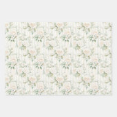 Feuille De Papier Cadeau Mariage Fleuriste de Roses Crème Romantique (Devant 3)