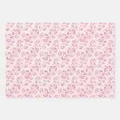 Feuille De Papier Cadeau Mariage Floral à paillettes Rose Romantique (Devant)