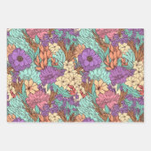 Feuille De Papier Cadeau Mariage Floral Bohème Rétro Anniversaire (Devant)