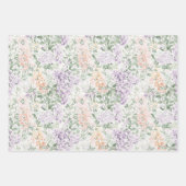 Feuille De Papier Cadeau Mariage floral Chic Peach Lavender (Devant)