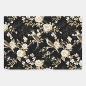 Feuille De Papier Cadeau Mariage Floral Cream Gold (Devant 3)