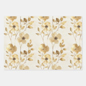 Feuille De Papier Cadeau Mariage Floral Cream Gold (Devant)