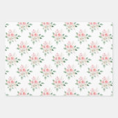 Feuille De Papier Cadeau Mariage floral de pêche (Devant)