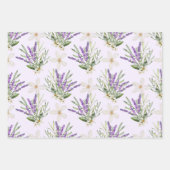 Feuille De Papier Cadeau Mariage floral lavande moderne (Devant)