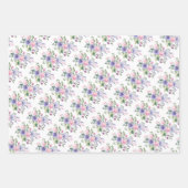Feuille De Papier Cadeau Mariage Floral rose très Peri (Devant)