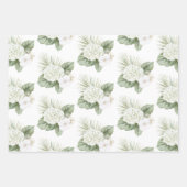 Feuille De Papier Cadeau Mariage Floral Tropical Aloha Plage Hydrangea (Devant)