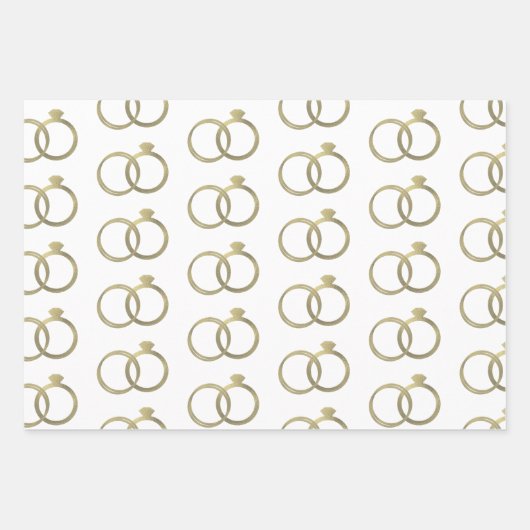 Feuille De Papier Cadeau Mariage Gold Rings de luxe (Devant 2)