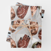 Feuille De Papier Cadeau Mariage Mehandi Design Mehndi Invitation créative (En situation)