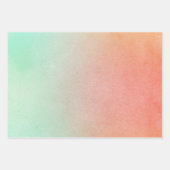 Feuille De Papier Cadeau Mariage Orange Pêche Menthe (Devant 2)