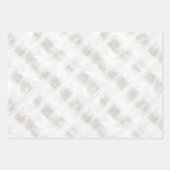 Feuille De Papier Cadeau Mariage rayures blanches crème chic (Devant 2)