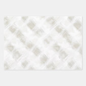 Feuille De Papier Cadeau Mariage rayures blanches crème chic (Devant)