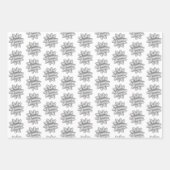 Feuille De Papier Cadeau Mariage Réception Ruban Argenté Mint (Devant 2)