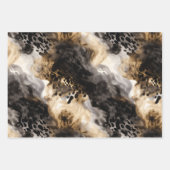 Feuille De Papier Cadeau Mariage Thème Animal Léopard Crème Noir (Devant 2)