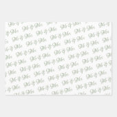 Feuille De Papier Cadeau Mariage vert Eucalyptus (Devant 3)