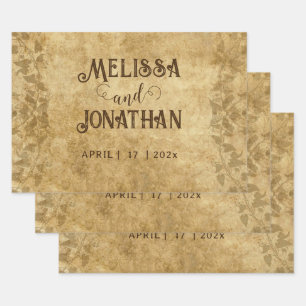 Feuille De Papier Cadeau Mariage vintage mariée Groom Il était une fois