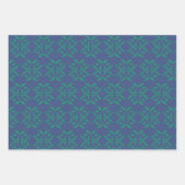 Feuille De Papier Cadeau Marine Blue & Green Loch Ness Monster Damask (Devant 3)