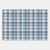 Feuille De Papier Cadeau Marine douce, Plaid Bleu & Blanc (Devant 3)