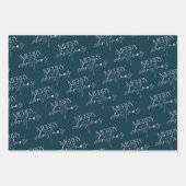 Feuille De Papier Cadeau Marine moderne Joyeux Arbre de Noël (Devant)