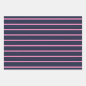 Feuille De Papier Cadeau Marine nautique et rose (Devant 2)