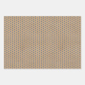 Feuille De Papier Cadeau Marine Nautique Lignes Bleues Faux Rustique Brown (Devant 3)