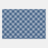 Feuille De Papier Cadeau Marine, rose et bleu plaid (Devant 3)